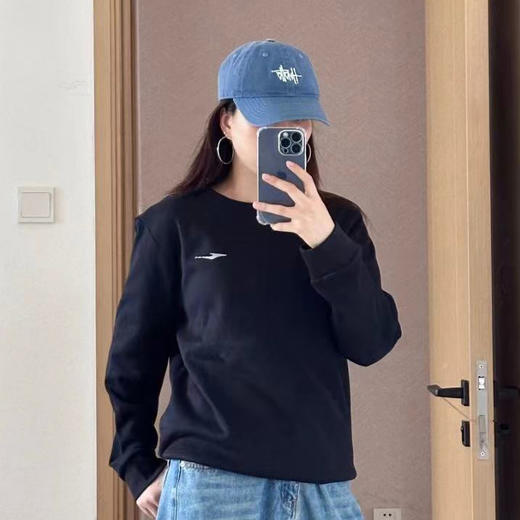 鸿星尔克 420g华棉圆领加绒卫衣情侣款 加绒加厚保暖 9色可选 EK-XW25701R 商品图0