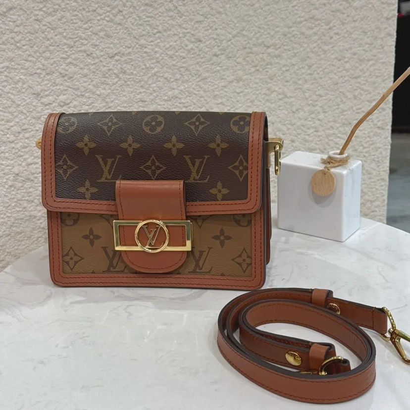 LV 小号 老花 拼色 达芙妮 芯片