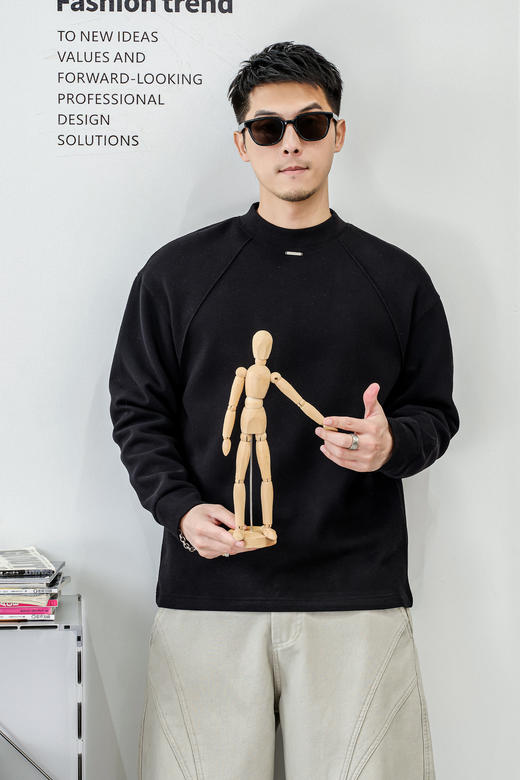 徐太浪【cleanfit 休闲风】缉明线长袖T恤男秋冬款内搭打底衫上衣 商品图5