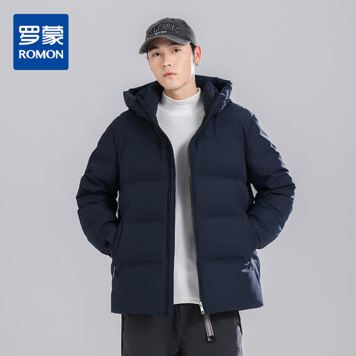 罗蒙冬季男士羽绒服90鸭绒休闲时尚百搭连帽设计面包服保暖羽绒外套 商品图4