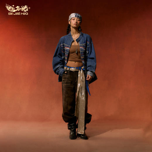 敦煌联名BJHG不计后果重磅牛仔外套男款春宽松美式复古水洗夹克女 商品图2