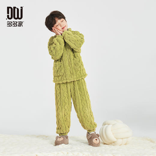 【件件底价，童装双倍积分】多多家男童家居服睡衣套装2025秋冬新款儿童珊瑚绒法兰绒加厚冬装9867 商品图2