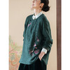 牧衣游原创 柞蚕丝混亚麻手工刺绣短外套绿色文艺复古禅意 离毓 商品缩略图1