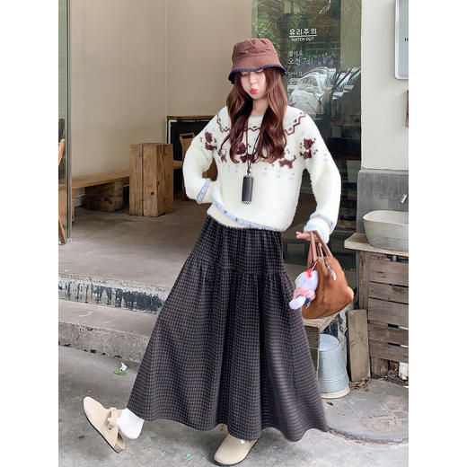 <曾小咸推荐> 现货秒杀！微信超特价！咖色格子半身裙 日常189.99 立减90 秒杀99.99！ 商品图2