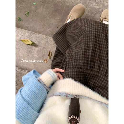 <曾小咸推荐> 现货秒杀！微信超特价！咖色格子半身裙 日常189.99 立减90 秒杀99.99！ 商品图3