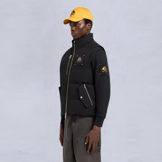 MOOSE KNUCKLES 男士金属驼鹿指关节徽标绗缝羽绒马甲 黑色 M35MV474H1 291 商品图3