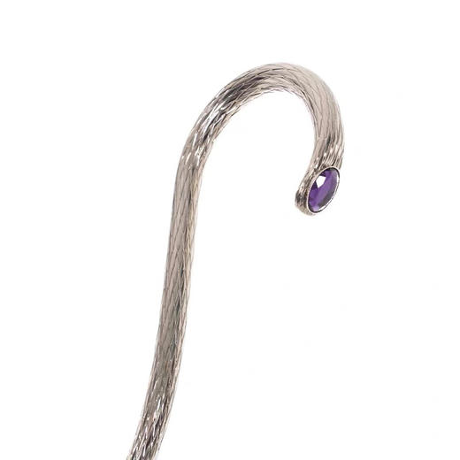 Pasotti意大利手工定制双层紫色大丽花伞面钩形手柄直杆晴雨伞 商品图2