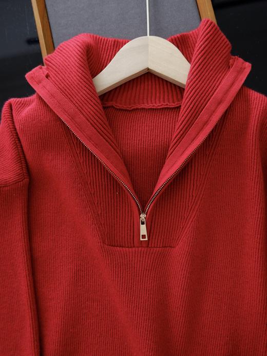 二店y 【JS3699138】圣诞新年战衣~小禾家 ，半拉链翻领加厚羊毛针织衫套头毛衣 商品图12