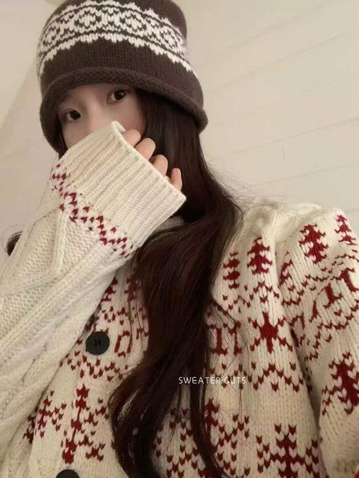 GZ复古费尔岛宽松翻领开衫毛衣(LH)(LD)-纪念日百货168645224 商品图2