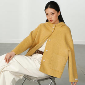 极简休闲款连帽大口袋羊毛短款大衣-纪念日百货门店同款166695885