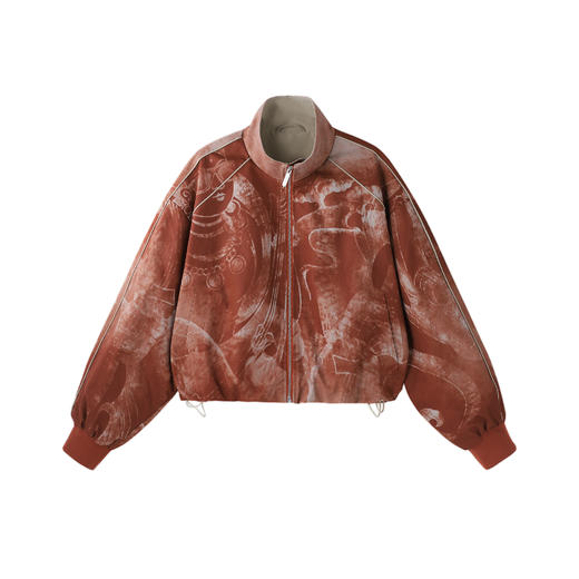 【敦煌联名】BJHG不计后果短款夹克外套女款巨好看撞色印花上衣男 商品图4