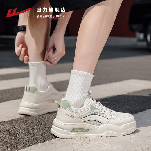 回力男鞋小白鞋2025新款爆款秋季网面透气薄款运动鞋子厚底板鞋男 商品图2