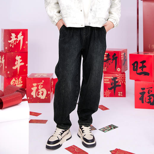 HX 冬季水洗萝卜牛仔长裤加绒Z201440032101 商品图0