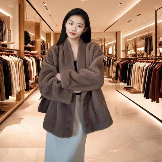 秋冬新款高级仿貂毛柔软宽松显瘦保暖百搭气质毛毛皮草外套女大衣 商品图5