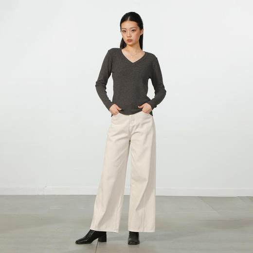 极简复合绒弯刀阔腿裤-纪念日百货门店同款168145959 商品图3