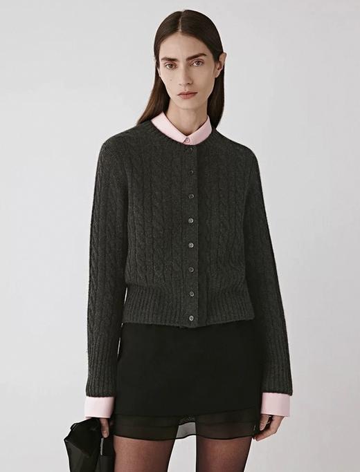 二店y 【M9161 】小禾 25款~精致蕾丝花边拼接羊毛针织开衫外套 商品图2