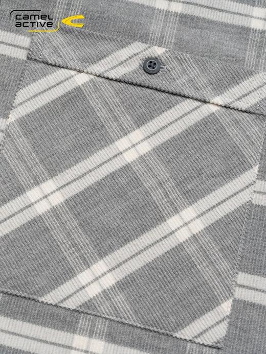 【富临店】骆驼动感冬季保暖磨毛纯棉格子衬衣 商品图2