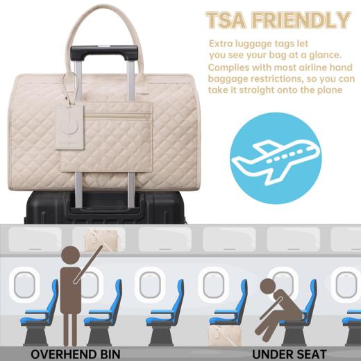 英国 ETRONIK 大容量菱格纹旅行包收纳包 带独立鞋仓及洗漱包 商品图3