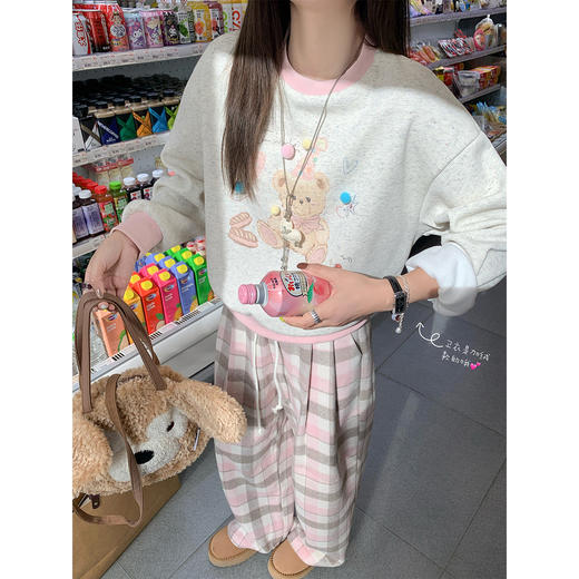 【169元任选2件】现货！粉色格子休闲裤 商品图3