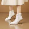 【预售5天】水钻尖头短靴女春秋单靴粗跟马丁靴女英伦风高跟靴子HY&H3532 商品缩略图3