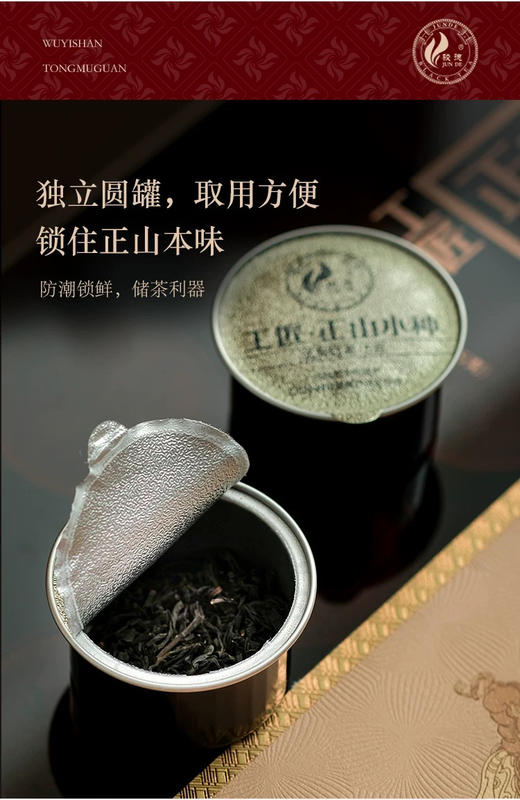 骏德茶业 武夷山红茶茶叶桐木关工匠正山小种100g  商品图3