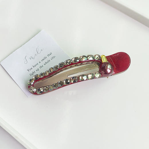 庆典红排钻盘发夹-纪念日百货门店同款167748854 商品图0