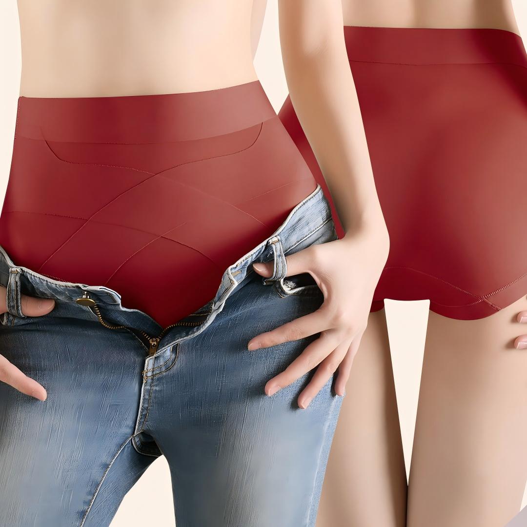 融于肤色【特妮娜 粉底液提臀收腹三角裤】特调隐形肤色 交叉塑形收腹 立体包臀不夹臀 10A蚕丝底档 高弹面料  无痕裁剪腰头 亲肤柔软