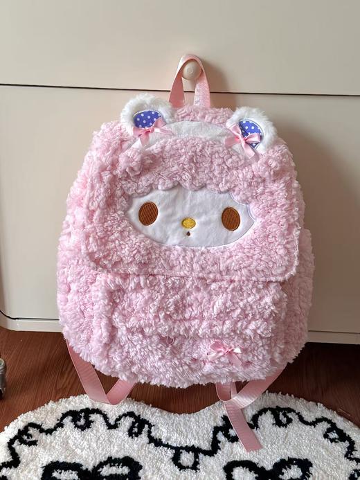 【YW】无忧购新款甜美白耳蝴蝶结小羊可爱双肩包大容量包盖卡通背包（截单后3-5天发货) 商品图5