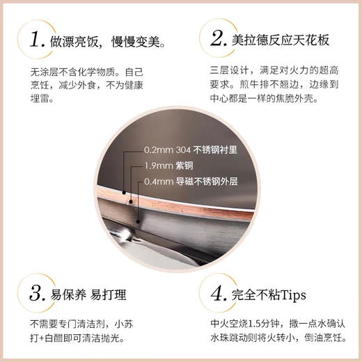 比利时FALK进口三层铜芯不锈钢煎锅深煎锅牛排煎锅长柄煎蛋煎烤锅 商品图4