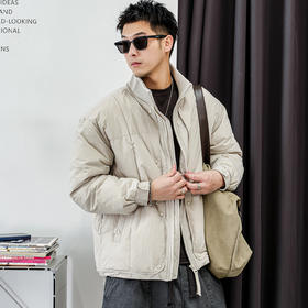 徐太浪【按扣设计 纯色百搭】立领羽绒服男冬季休闲宽松防寒外套