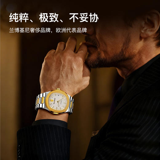 【新年上新！·兰博基尼男士金钻机械腕表】意大利品牌、西铁城机械机芯、经典鹦鹉螺表款、12点位真钻、999足金LOGO、珠宝鉴定证书（首发价：1380元！下单再送三重大礼） 商品图2