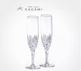 KAGAMI江户切子幸福香槟杯水晶玻璃切子酒杯对杯手工进口