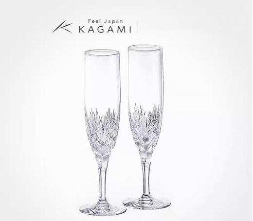 KAGAMI江户切子幸福香槟杯水晶玻璃切子酒杯对杯手工进口 商品图0