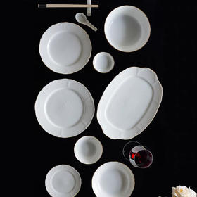 Noritake则武 PRINCESS BOUQUET浮雕蕾丝餐具套装家用组合乔迁礼