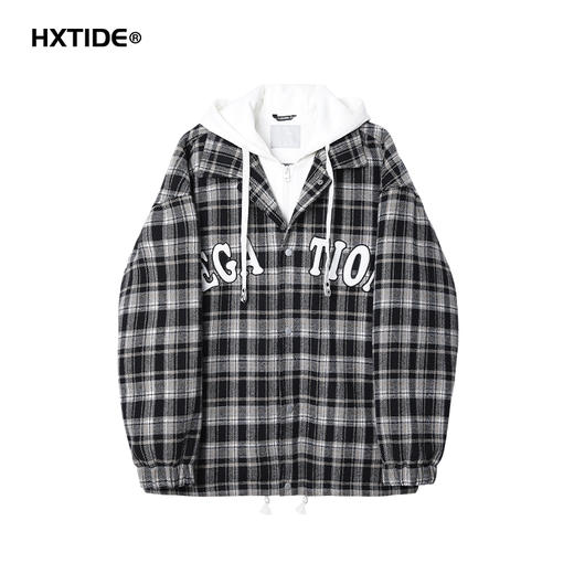 【断码清仓】HX 冬季带帽茄克衫格纹质感C105440012101/02 商品图7