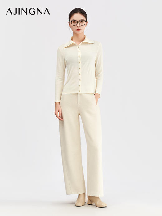 【商场同款】阿菁娜冬季新款万能裤骨感剪裁修饰腿型面料挺括不紧绷A30D110108 商品图1