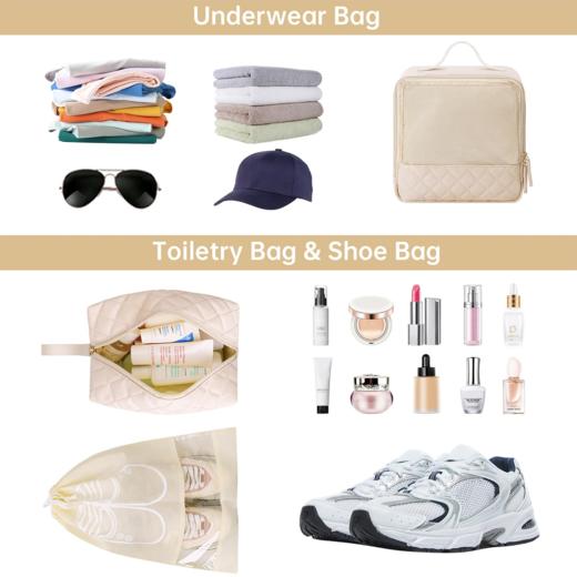 英国 ETRONIK 大容量菱格纹旅行包收纳包 带独立鞋仓及洗漱包 商品图2