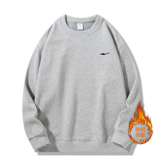 鸿星尔克 420g华棉圆领加绒卫衣情侣款 加绒加厚保暖 9色可选 EK-XW25701R 商品图10