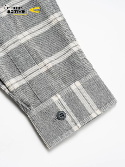 【富临店】骆驼动感冬季保暖磨毛纯棉格子衬衣 商品图1