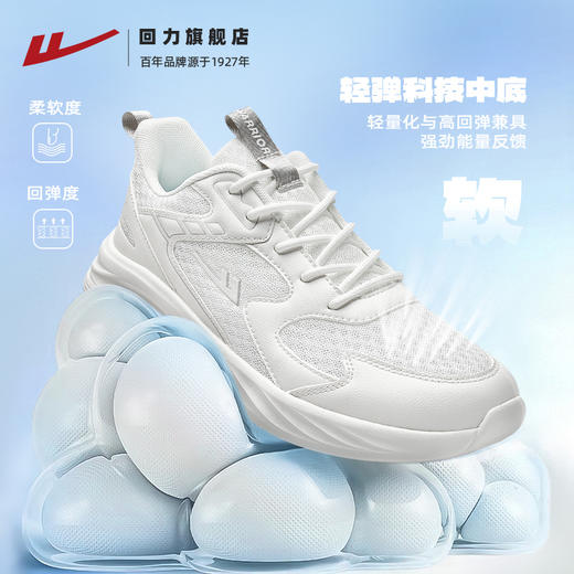 回力运动鞋女鞋秋季透气新款网面软底减震白色跑鞋轻便学生跑步鞋 商品图1