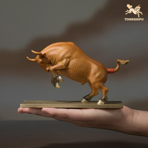 铜师傅《鸿运牛》客厅办公室铜牛开业摆件 家居装饰工艺品 商品图7