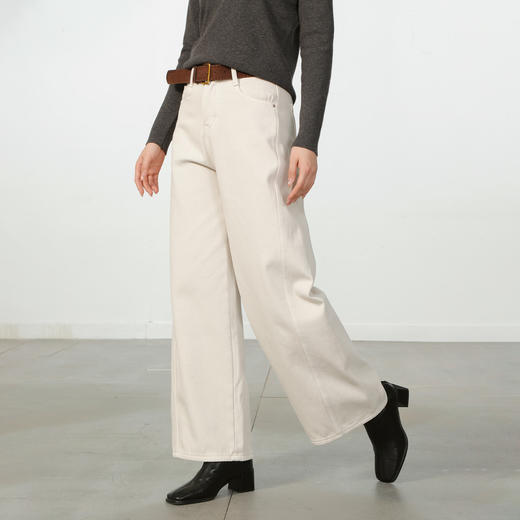 极简复合绒弯刀阔腿裤-纪念日百货门店同款168145959 商品图1