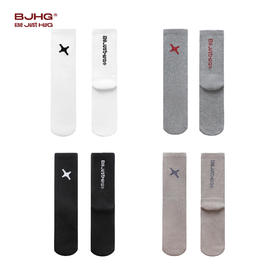 BJHG不计后果冬季运动刺绣中筒长袜男女潮牌透气百搭外穿高帮袜子