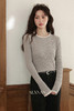 鹿向南「菲林假日」法式长袖针织衫女秋冬修身打底衫燕麦色上衣 商品缩略图5