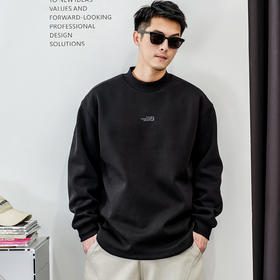 徐太浪【侧边开衩 休闲风】通勤加绒卫衣男秋冬款内搭打底衫上衣