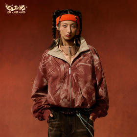 【敦煌联名】BJHG不计后果短款夹克外套女款巨好看撞色印花上衣男