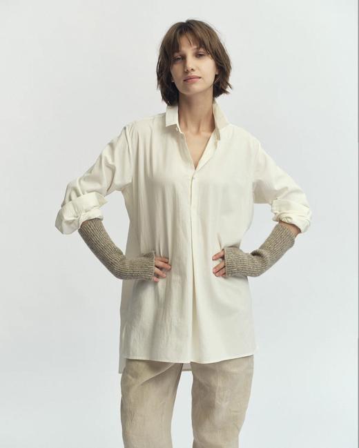 JAI 25AW 燕麦色真丝羊绒露指手套 商品图5