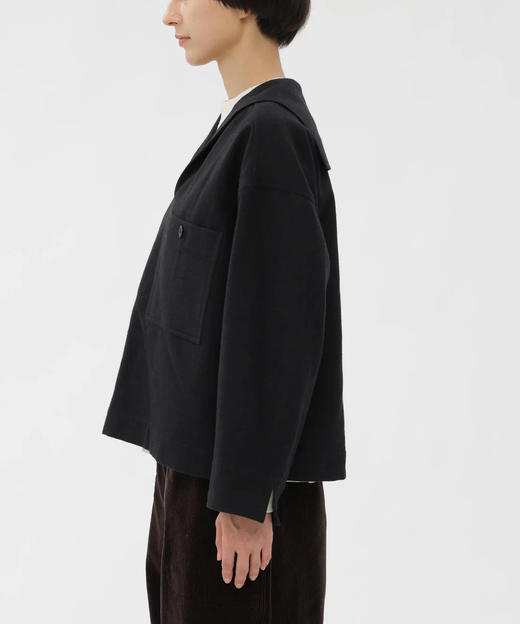 MHL 25AW 日版黑色羊毛水手领单口袋上衣 商品图2