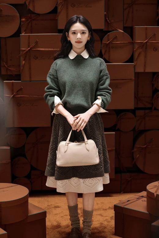 Lp秋冬系列慵懒风圆领套头针织羊绒羊毛衫 商品图9