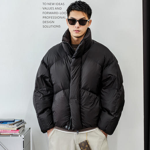 徐太浪【极寒过冬 蓬松感】立领面包羽绒服男休闲厚款防寒服外套 商品图0